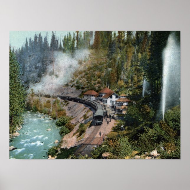 Pôster Vista aérea de uma estação de comboios (Frente)