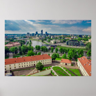 Poster Vista aérea de Vilnius, Lituânia