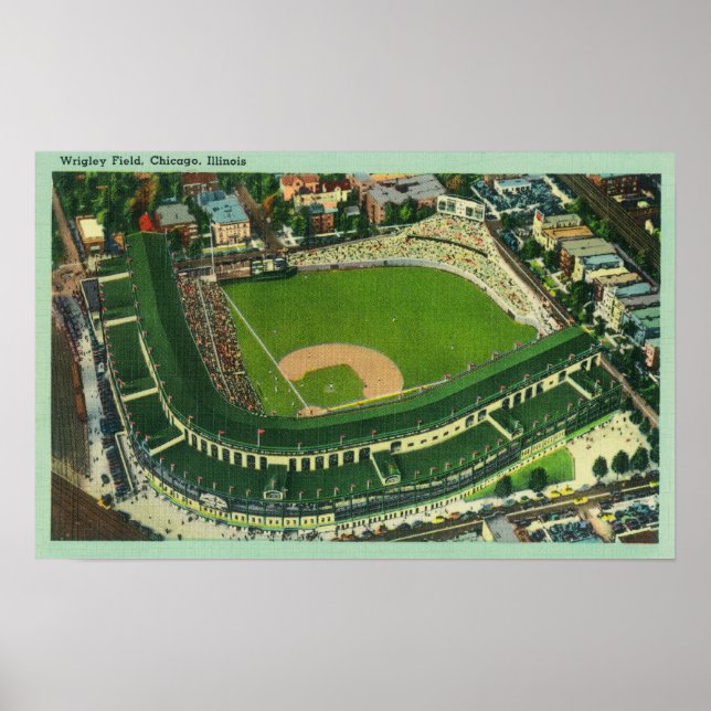 Poster Vista aérea de Wrigley Field # 2Chicago, IL (Frente)