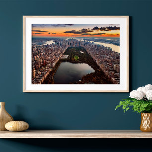 Poster Vista aérea do Central Park ao pôr do sol