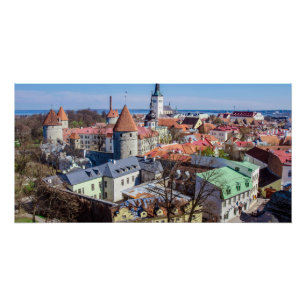 Pôster Vista aérea do centro Tallinn