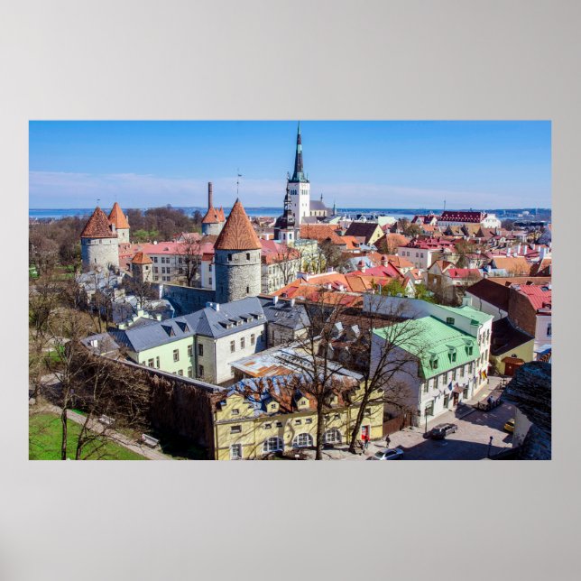 Poster Vista aérea do centro Tallinn (Frente)