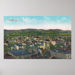 Pôster Vista aérea do CityCorvallis, OU
