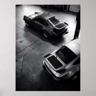 Poster Vista Aérea do Clássico Porsche 911 Turbo