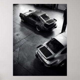 Poster Vista Aérea do Clássico Porsche 911 Turbo