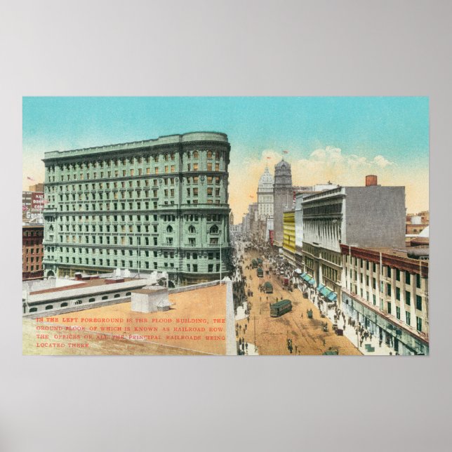 Pôster Vista aérea do edifício das inundações (Frente)