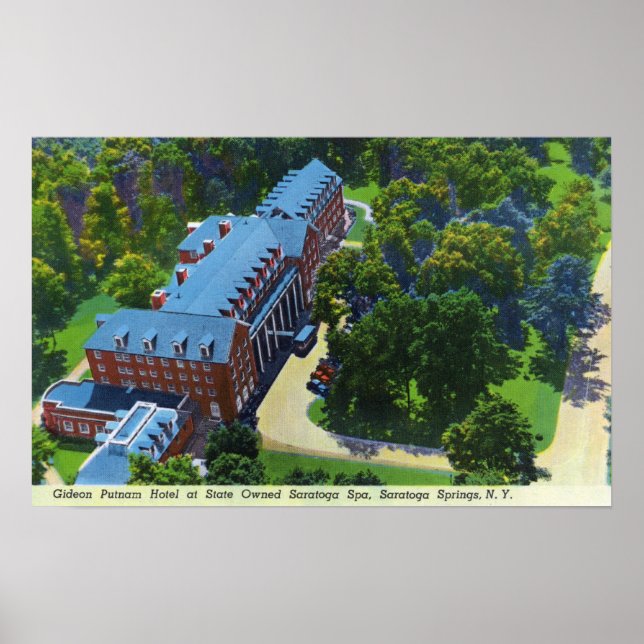 Pôster Vista aérea do Gideon Putnam Hotel, Spa (Frente)