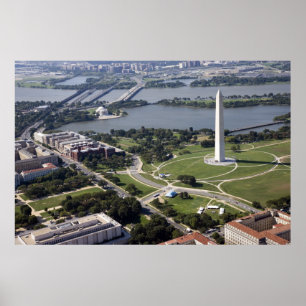 Pôster Vista aérea do monumento de Washington