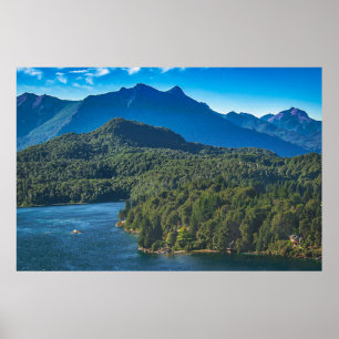 Poster Vista aérea nacional do parque Nahuel huapi, baril