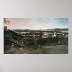 Pôster Vista através do parque de Greenwich para Londres