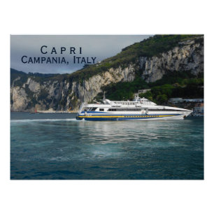 Pôster Vista Cênnica do Navio de Passageiros Capri Itália