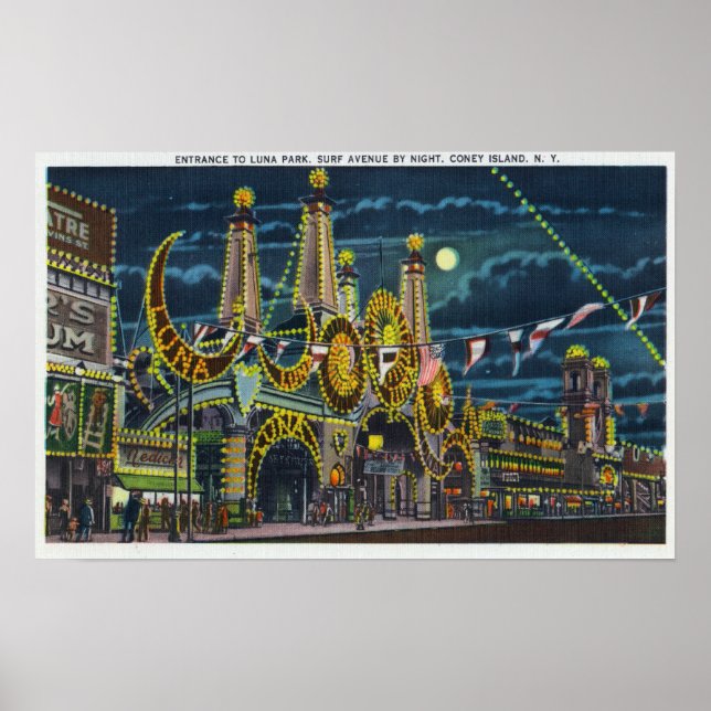 Pôster Vista da Avenida surf da Entrada do Parque Luna em (Frente)