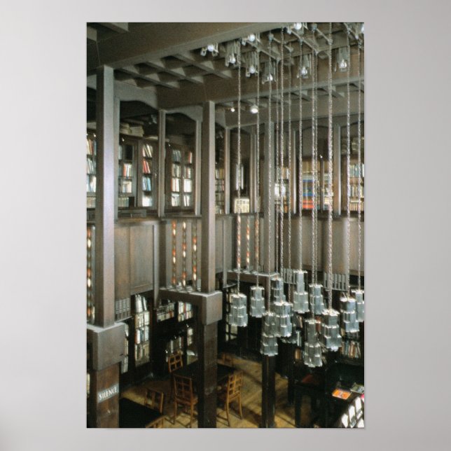 Pôster Vista da biblioteca, construída entre 1897 e 1999 (Frente)