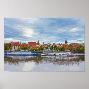 Poster Vista da Cidade Antiga de Praga do Rio Vltava