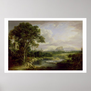 Pôster Vista da cidade de Edimburgo, c.1822 (óleo no can