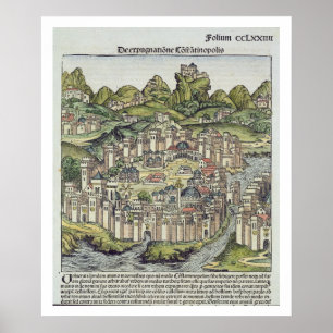 Pôster Vista da cidade murada de Constantinople, do th