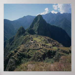 Pôster Vista da citadela em Machu Picchu