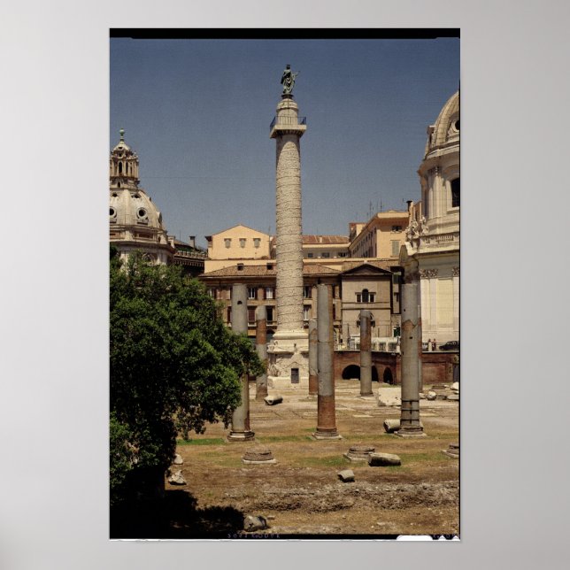Pôster Vista da Coluna de Trajan, 113 AD (Frente)