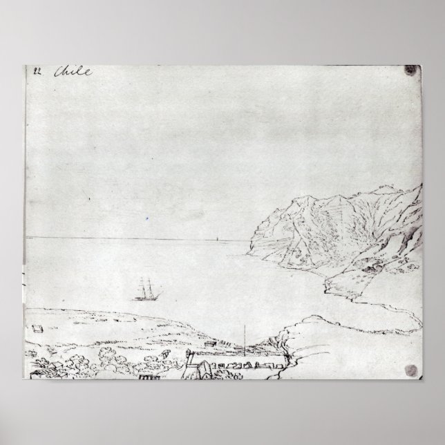 Poster Vista da costa do Chile (Frente)