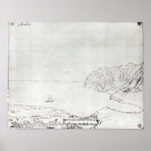 Poster Vista da costa fora do Chile