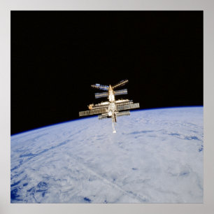 Pôster Vista da Estação Espacial de Mir do Shuttle Atlant