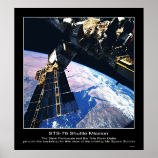 Poster Vista da Estação Espacial de Mir sobre a Península