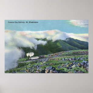 Poster Vista da estrada de ferro de roda denteada famosa