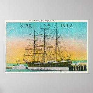 Poster Vista da estrela do barco de India entrada