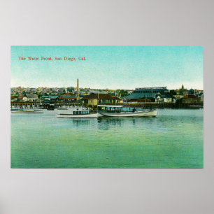 Pôster Vista da Frente Água de San Diego, CA