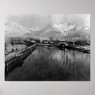 Poster Vista da frente d'água em Valdez, Alaska Photoógra
