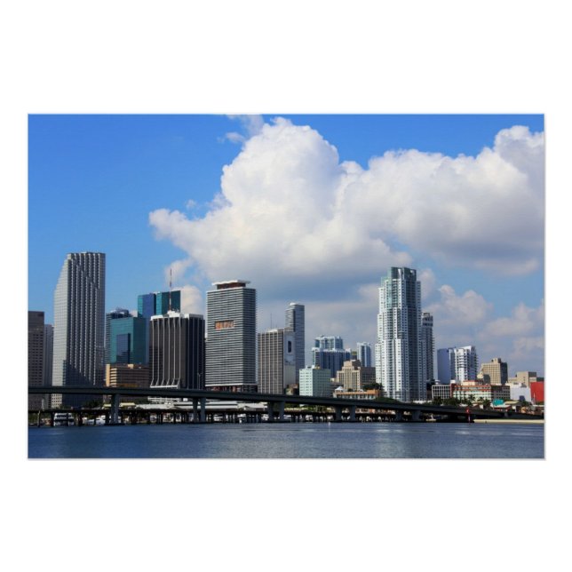 Pôster Vista da frente das águas de Miami (Frente)