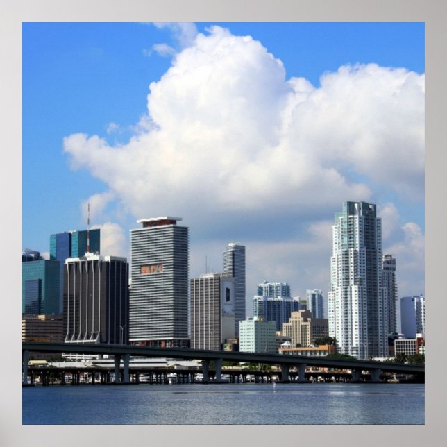 Pôster Vista da frente das águas de Miami (Frente)