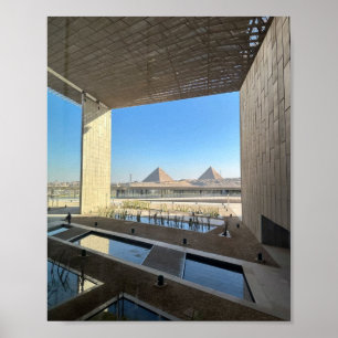 Poster Vista da grande pirâmide do Museu Egípcio Grand