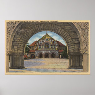 Pôster Vista da igreja memorável, Stanford U.