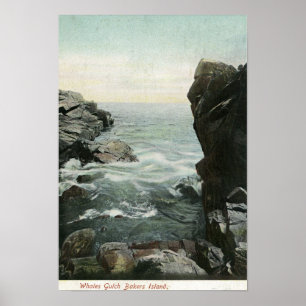 Poster Vista da ilha de padeiros, Gulch das baleias