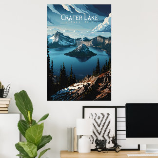 Poster Vista da Ilha Majestosa dos Lagos da Cratera