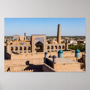 Poster Vista da Kunya-arca da citadela - Khiva,