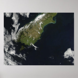 Poster Vista da maioria da ilha sul de Nova Zelândia