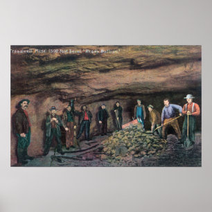 Poster Vista da mina MinersJuneau Dourado de Treadwell,