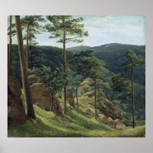 Poster Vista da montagem Brocken, 1829