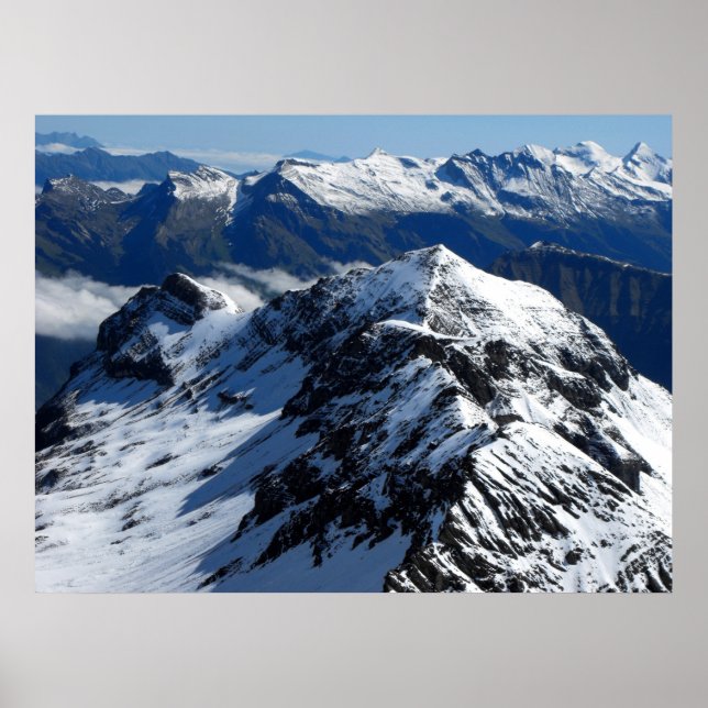 Poster Vista da montanha Schilthorn (Frente)