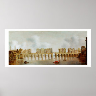 Poster Vista da ponte de Londres, c.1632 (óleo no painel