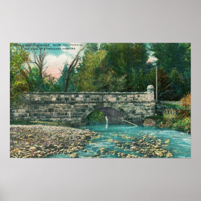 Pôster Vista da Ponte do Condado de Napa, CA (Frente)