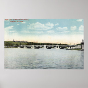 Poster Vista da ponte nova de Quinsigamond do lago