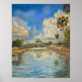 Poster Vista da ponte que sai do lago