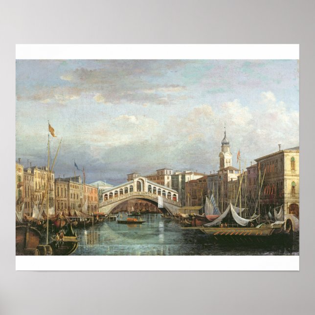Poster Vista da Ponte Rialto em Veneza (Frente)