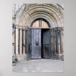 Pôster Vista da porta norte da catedral de Durham