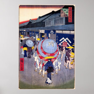 Poster Vista da rua do itchōme de Nihonbashi
