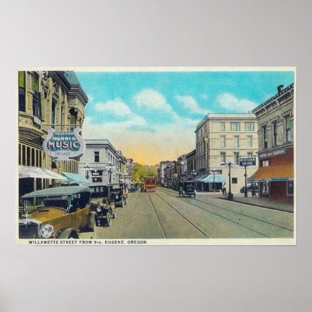 Pôster Vista da Rua Nona da Rua Willamette (Frente)