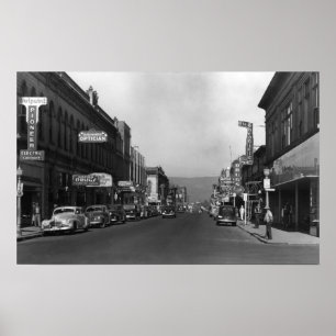 Poster Vista da Rua Principal de The Dalles, Oregon